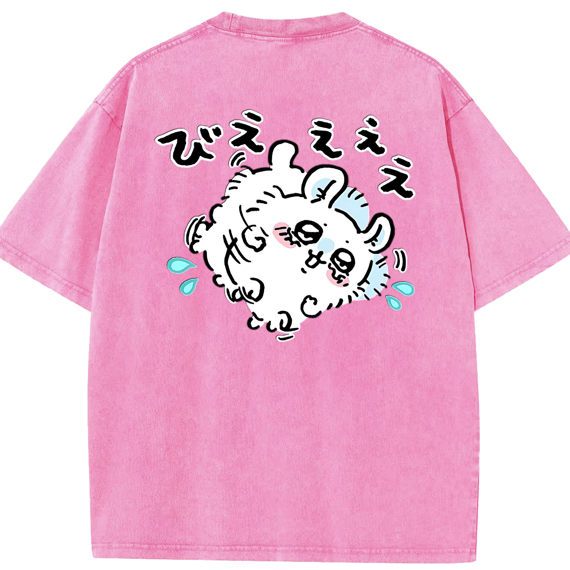 （画像用） ちいかわ モモンガ Chii-kawa Momonga 綿100% ヴィンテージ風 半袖Tシャツ（背面プリント）